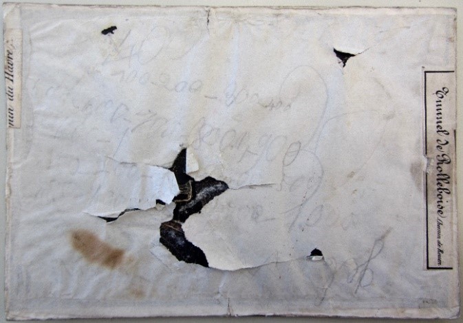 Fig. 7. ‘Le tunnel de Rolleboise’ – Detail of the back after label removal