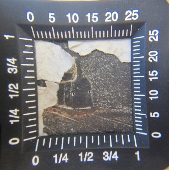 Fig. 8. ‘Le tunnel de Rolleboise’ - Detail showing how the image has been made by scratching through the black pigment