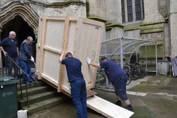 Crated cope chest existing York Minster