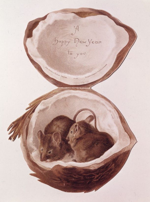 New Year card published by Hildesheimer & Faulkner. © Frederick Warne & Co.