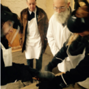 Stirring the viscous copal mixture
