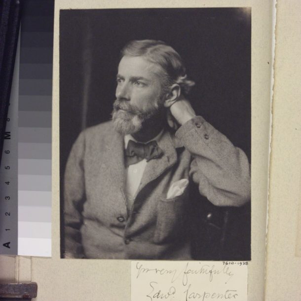 The full album page, with Edward Carpenters signature attached