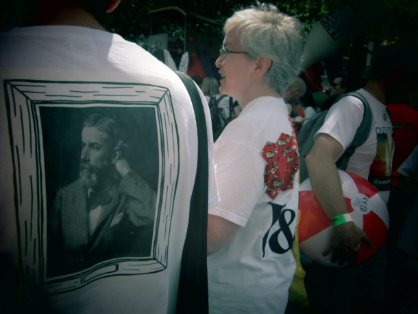 Edward Carpenter was a great advocate of craft, so I like to think he would have approved of being alongside Maggie's patchwork t-shirt