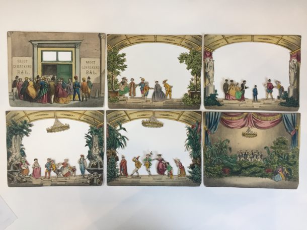 Fig.1. View of each individual cut-out panel from the Groot Gemaskerd Bal, The Hague, ca.1860