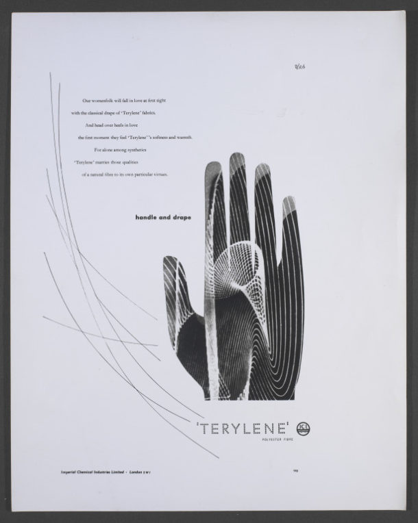 Terylene "Handle and drape" advertisement, Hans Schleger