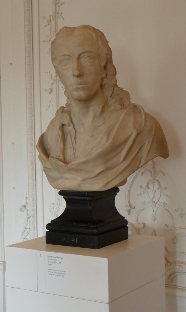 Bust of Alexander Pope by John Michael Rysbrack, using the same pose developed by Roubiliac and Pope.