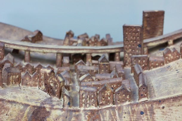 Houses with motorway, 1973 by Bryan Newman. Museum number: CIRC.301-1974. © Victoria and Albert Museum London