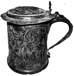‘Rolleston Tankard’. Image courtesy of Dr Julian Ellis, O.B.E., Church Warden, Holy Trinity Church, Rolleston, Nottinghamshire