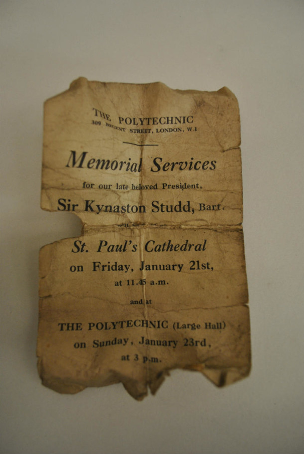 Sir Kynaston Studd Memorial Service held at St Paul's Cathedral © Johanna Puisto, Victoria and Albert Museum, London.