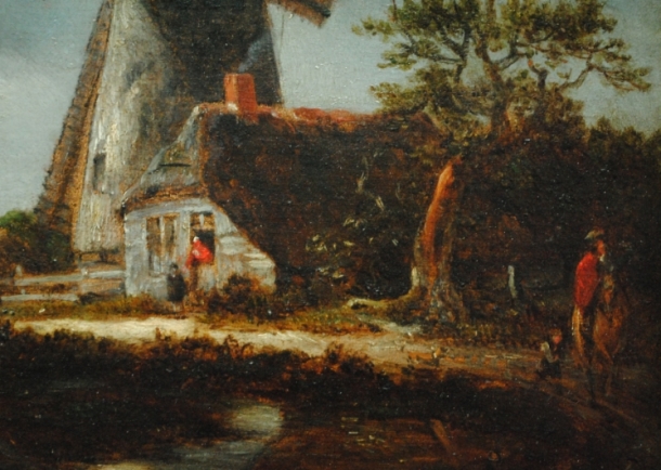 Detail from Constable after Jacob van Ruisdael’s Landscape with Windmills near Haarlem by permission of The Trustees of Dulwich Picture Gallery, London