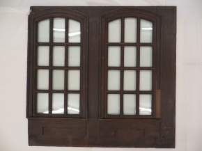 Single door panel. Hinges are found on the right hand edge, and overlapping window frame on left suggests this panel abutted a frame. (C) Victoria and Albert Museum, London