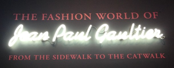 Entrance to the Jean Paul Gaultier Exhibition, Barbican.