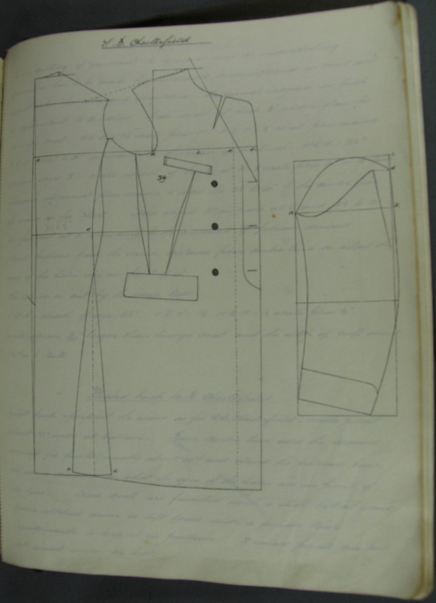 Pattern for a Chesterfield coat, ca.1911-ca.1928. Archive of Art and Design, AAD/2008/10/1/5/3. © Victoria and Albert Museum, London