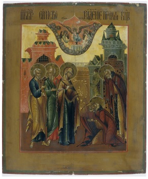 1160-1864, 'The Vision of Saint Sergei'; Artist unknown; Russian; c.19th century; Tempera and Gilding on panel © Victoria and Albert Museum, London