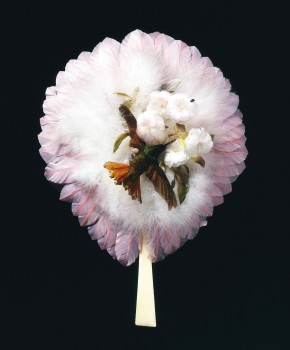 Fan of feathers with stuffed hummingbird and beetles by M. & E. Melles Natté, 1880s, T.15-1950. Victoria and Albert Museum, London