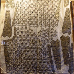 An incomplete garment decorated with gota work for the court of the Maharajah of Jaipur, now on display at the City Palace Jaipur