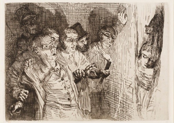 Illustration to Edgar Allan Poe’s The Black Cat, Alphonse Legros, ca. 1860-1861.