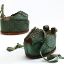 Green satin Chopines