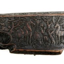 Detail of PL side of 7821-1861, wheel lock rifle, showing St. Eustace and the stag © Victoria and Albert Museum, London
