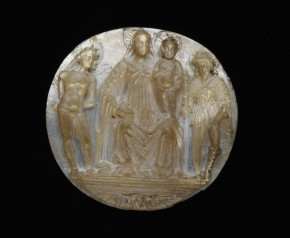 A.7-1922, relief showing SS. Sebastian (L) and Roch (R) flanking the Virgin and Child © Victoria and Albert Museum, London