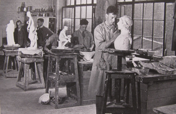 Cast makers working in the museum in the 1930's. The workshop was closed down in 1952. © Victoria and Albert Museum, London.