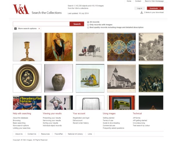 Currently more than a quarter of a million object images are now available online through the V&A's award-winning Search the Collections site © Victoria and Albert Museum, London