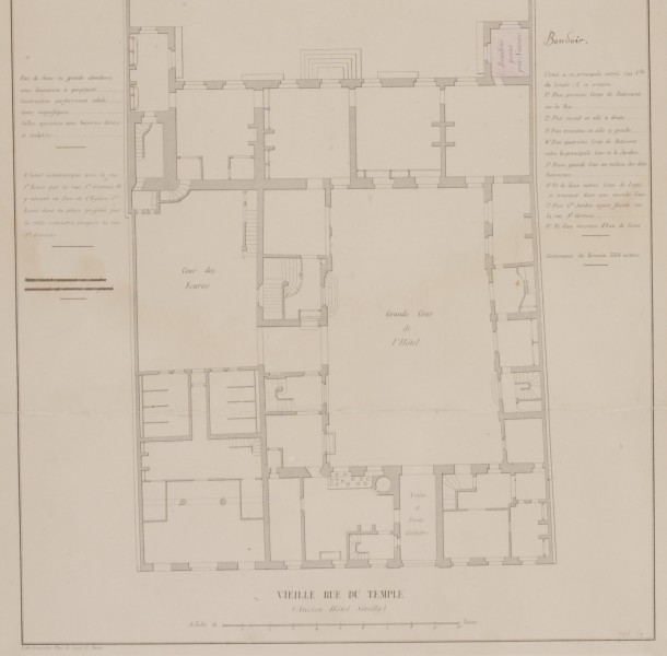 1736B-1869 Architectural plan Architectural plan of the Hotel Serilly. French, 1850. 1850