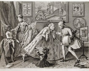 F.118:129 – engraving after William Hogarth, ‘A Taste in High Life’. On display in gallery 58.