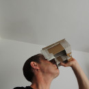 Testing a prototype virtual reality headset