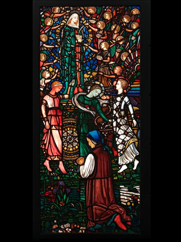 Vision of Beatrice, coloured glass with painted details, Nathaniel H. J. Westlake, ca. 1863. Museum no. 780-186 © Victoria and Albert Museum, London