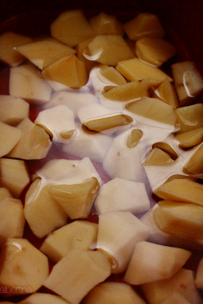 Patatas en remojo