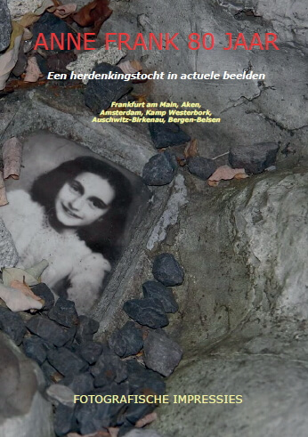 Boek cover Anne Frank 80 jaar (paperback, zwart wit uitgave)