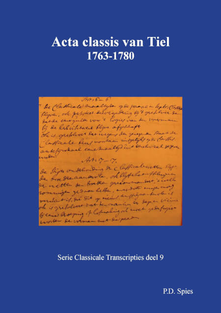 Boek cover Acta classis van Tiel 1763-1780