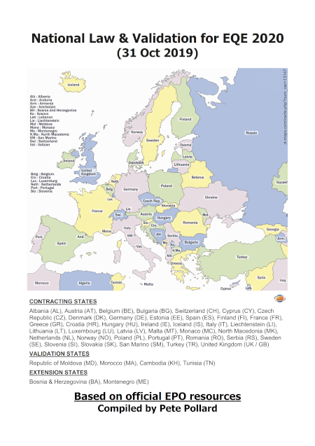 Boek cover National Law & Validation (EQE 2020)