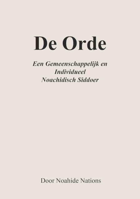 Boek cover De Orde; Een Noachidische Siddoer, Softcover