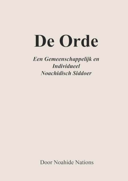 Boek cover De Orde; Een Noachidische Siddoer, Hardcover