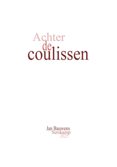 Boek cover Achter de coulissen