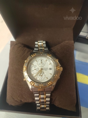 ساعة بولسار كرونوغراف أصلية ثنائية اللون | Pulsar Alarm Chronograph Watch