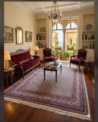 Handmade Ajami Rug in Excellent Condition