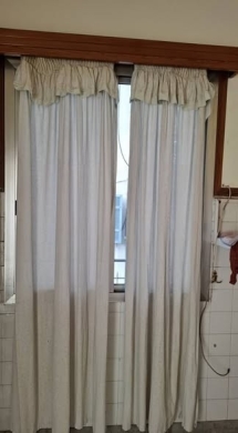 Full kitchen curtain set with wooden blinds in Tripoli