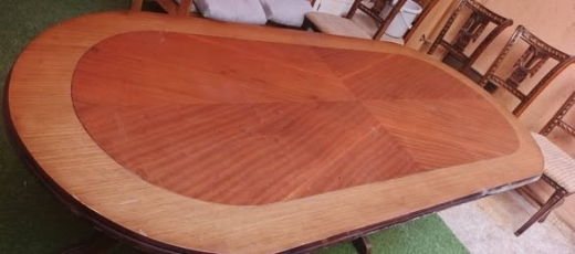Wooden dining table with 8 chairs for sale