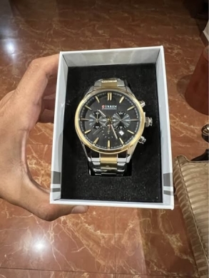 Original CURREN Chronograph Watch Two-Tone Gold and Silver