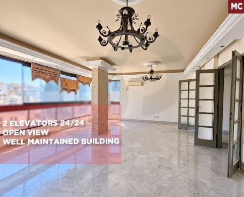 last floor/well maintained building/open view/ras beirut, caracas/رأس بيروت/REF#MC140680