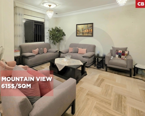 Featuring a beautiful mountain view with a partial sea view/calm dead-end street//KFOUR,KESEROUAN/كفور / REF#CB140667 !