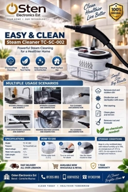 Steam Cleaner TC-SC-002 for Home and Car Disinfection