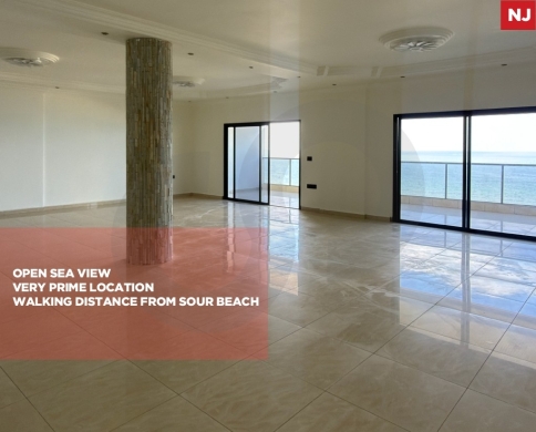 Spacious 414 SQM Apartment for sale/Prime Location/Open Sea View/Walking Distance from TYRE Beach/JAL EL BAHER-TYRE/جل البحر/REF#NJ140763