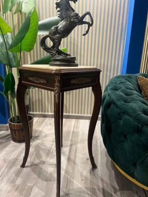 Imported luxury sofa and two marble brass tables — 3