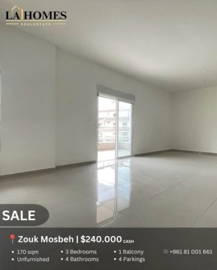 3 Bedroom Apartment in Zouk Mosbeh