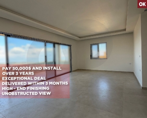 $50K DOWN PAYMENT/3-YEARS INSTALLMENTS/UNOBSTRUCTED VIEW/BHAMDOUN,ALEY/بحمدون/REF#OK140794
