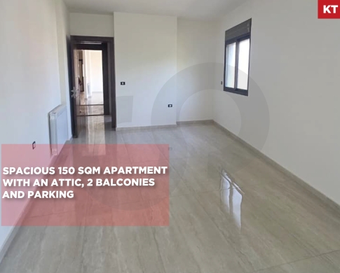 Spacious 150 sqm apartment with an attic/Beit El Kiko,METN/بيت الكيكو/REF#KT140807 !
